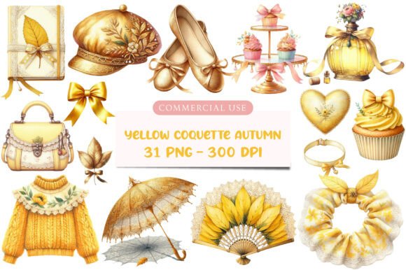 Download Yellow Coquette Autumn Clipart - Premium Resources