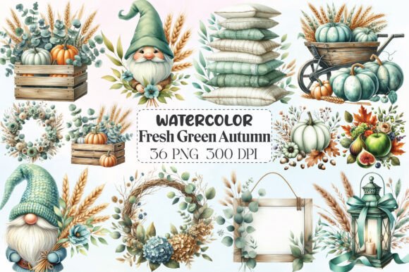 Download Mint Fresh Green Autumn Clipart - Green Collection