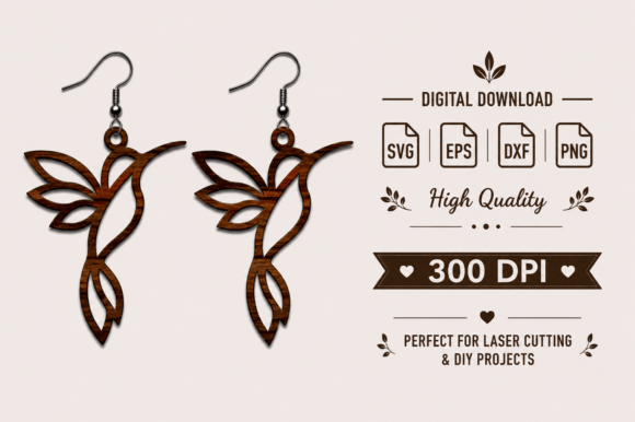 Download Wooden Bird Earrings SVG,Laser Cut File - Wooden Collection