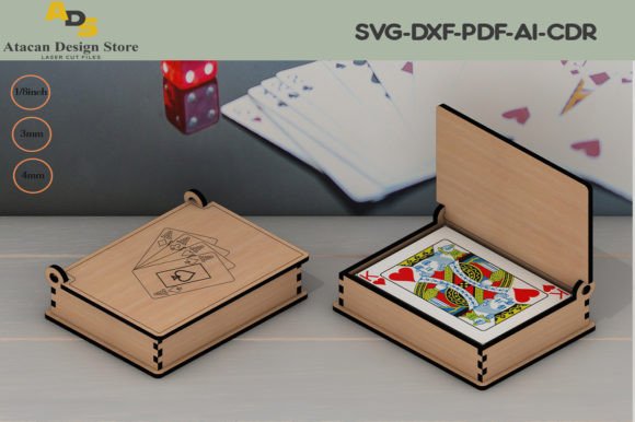 Download Wooden Playing Card Box / Laser Cut Box - Wooden Collection