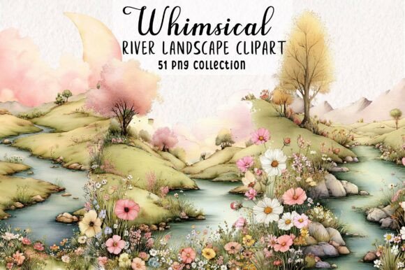 Download Whimsical River Landscape Clipart - River Collection