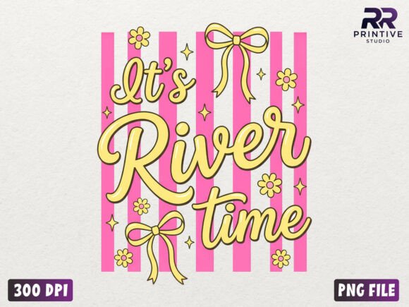 Download It’s River Time Summer Striped PNG - Premium Resources