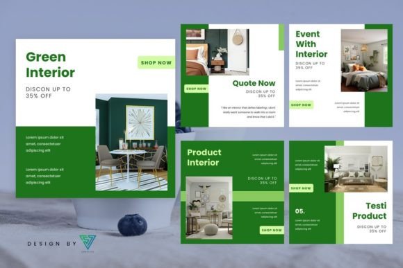Download Template Instagram  - Green Interior - Green Collection
