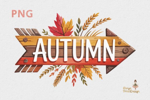 Download Autumn Wooden Arrow Clipart for Fall PNG - Wooden Collection