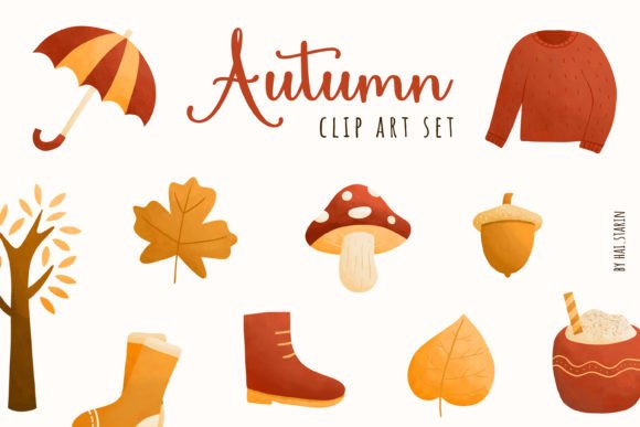 Download Red Autumn Clip Art Set - Premium Resources