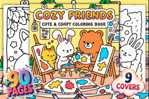 Download Cozy Friends Cute &amp; Comfy Coloring Pages - Cozy Collection