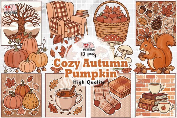 Download Cozy Autumn Pumpkin Clipart PNG - Cozy Collection