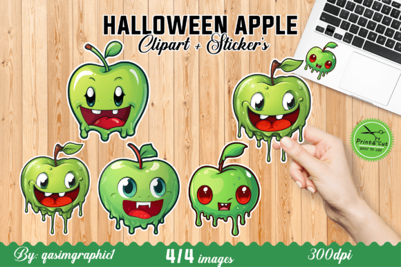Download Halloween Apple Green Stickers - Green Collection