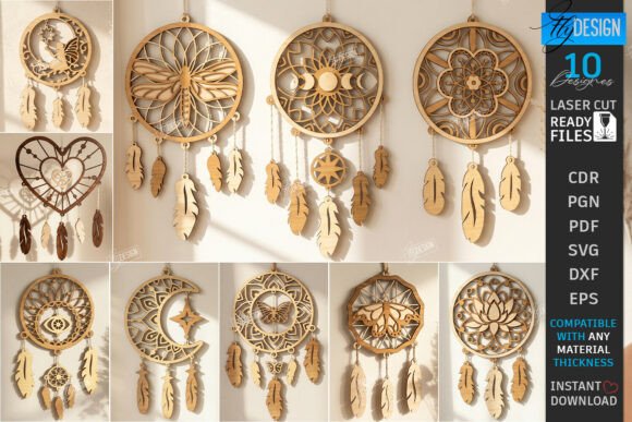 Download Wooden Dream Catcher Laser Cut Bundle - Wooden Collection